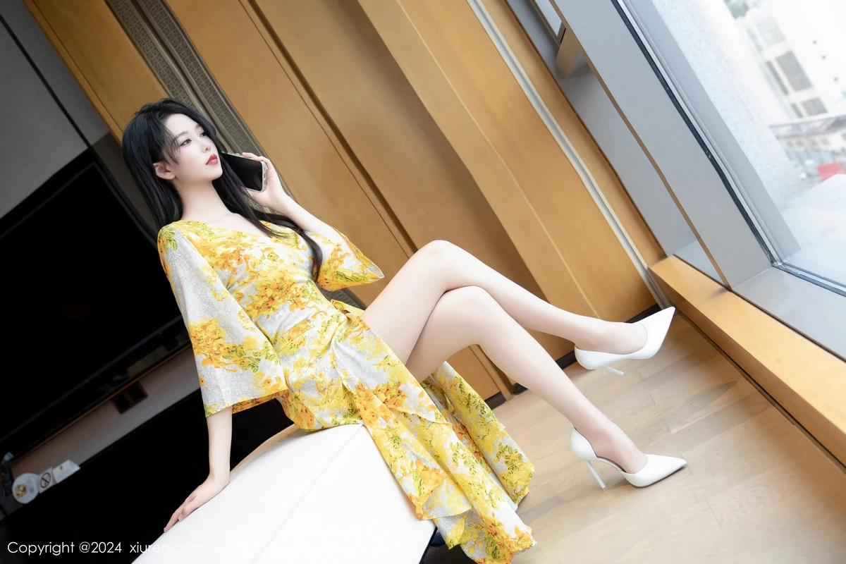 [[XiuRen秀人网]秀人网]No.7981_模特利世情节拍摄性感黄色连衣裙露白色蕾丝内衣完美诱惑写真99P