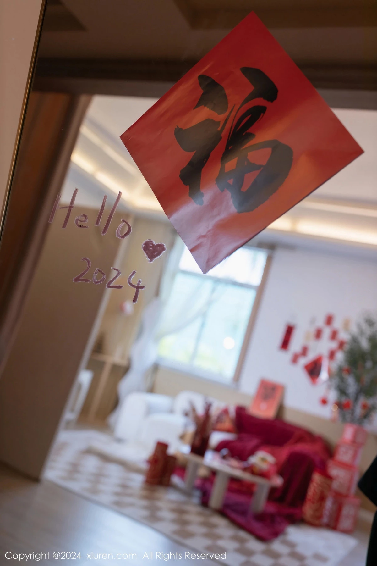 [[XiuRen秀人网]秀人网]No.8098_模特幼幼贺新春主题性感红色吊带短裙秀完美身材迷人诱惑写真82P