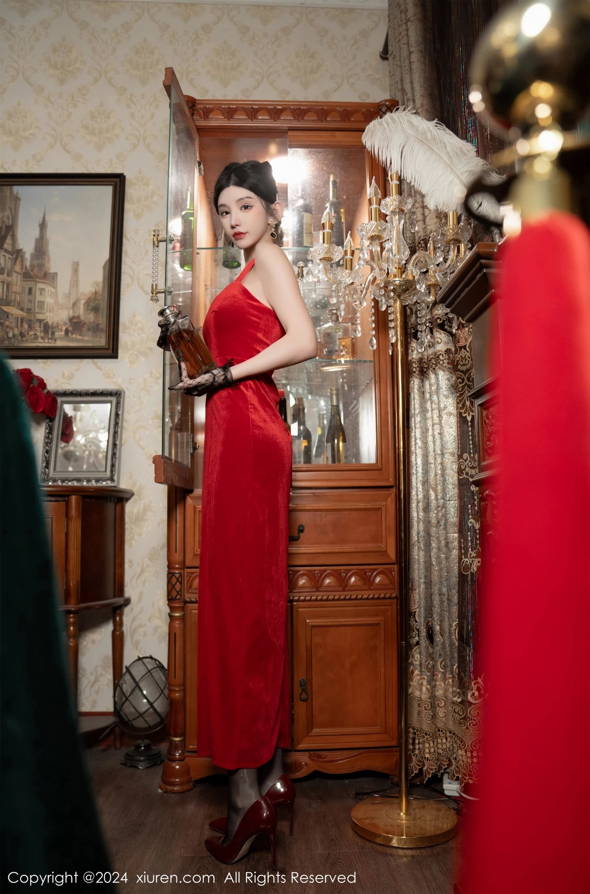 [[XiuRen秀人网]秀人网]No.8097_女神周于希Sally荷官角色扮演红色露肩服饰配无内黑丝诱惑写真106P