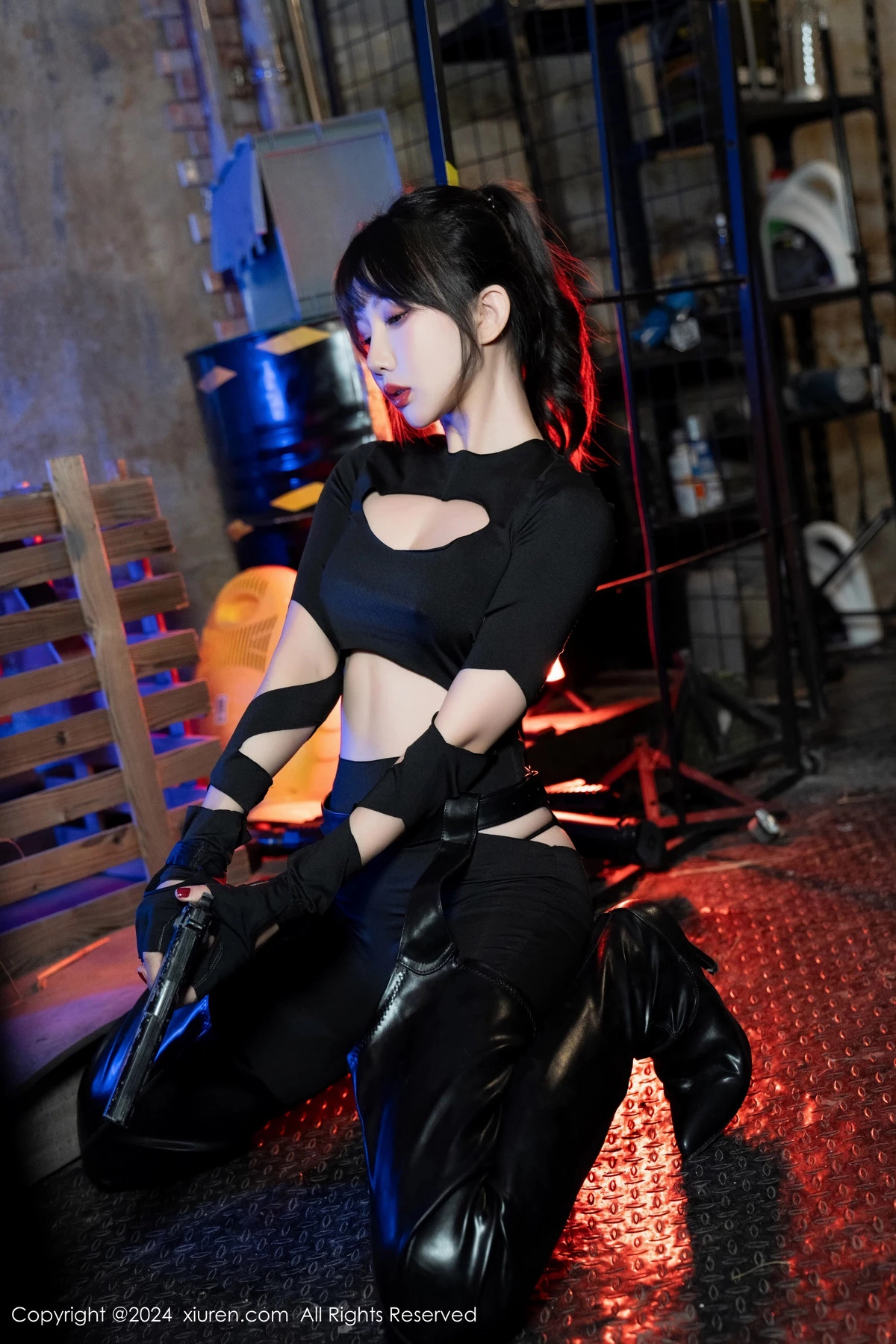 [[XiuRen秀人网]秀人网]No.8177_模特波巧酱冷艳女特工主题性感黑色镂空服饰秀曼妙身姿诱惑写真91P