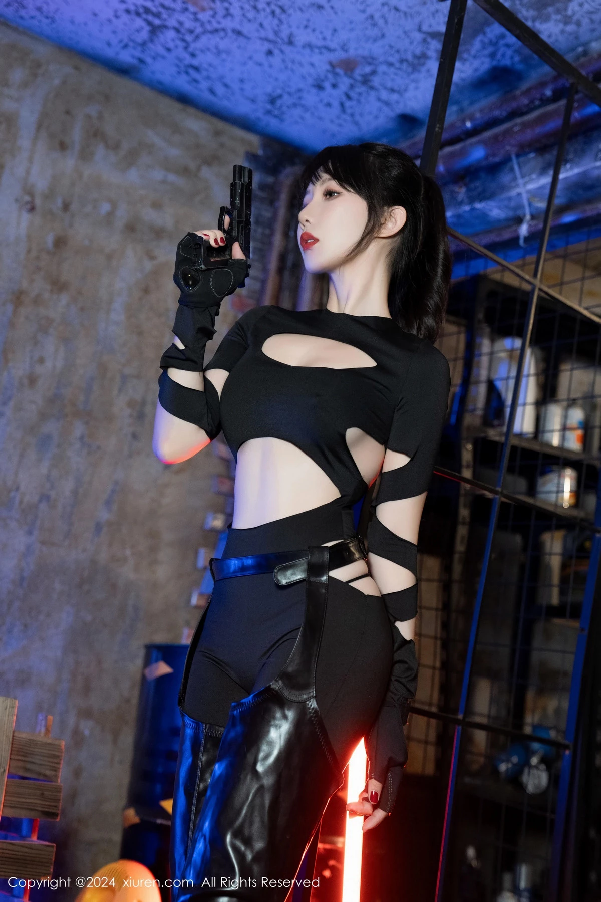 [[XiuRen秀人网]秀人网]No.8177_模特波巧酱冷艳女特工主题性感黑色镂空服饰秀曼妙身姿诱惑写真91P