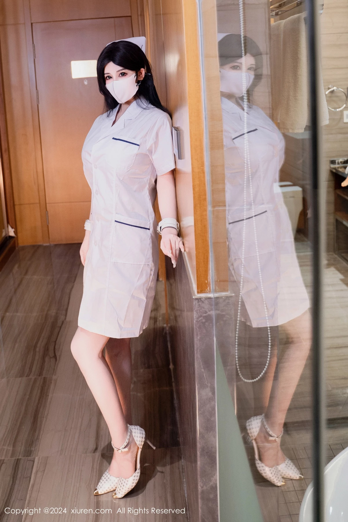 [[XiuRen秀人网]秀人网]No.8206_新人模特陈芊儿性感白色护士裙露白色内衣秀曼妙身姿诱惑写真64P