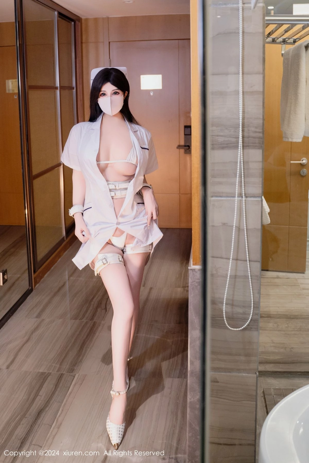[[XiuRen秀人网]秀人网]No.8206_新人模特陈芊儿性感白色护士裙露白色内衣秀曼妙身姿诱惑写真64P
