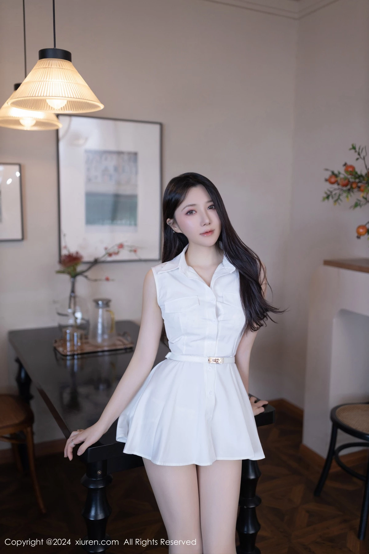[[XiuRen秀人网]秀人网]No.8315_模特鱼子酱Fish性感白色连衣短裙露白色内衣秀曼妙身姿迷人写真80P