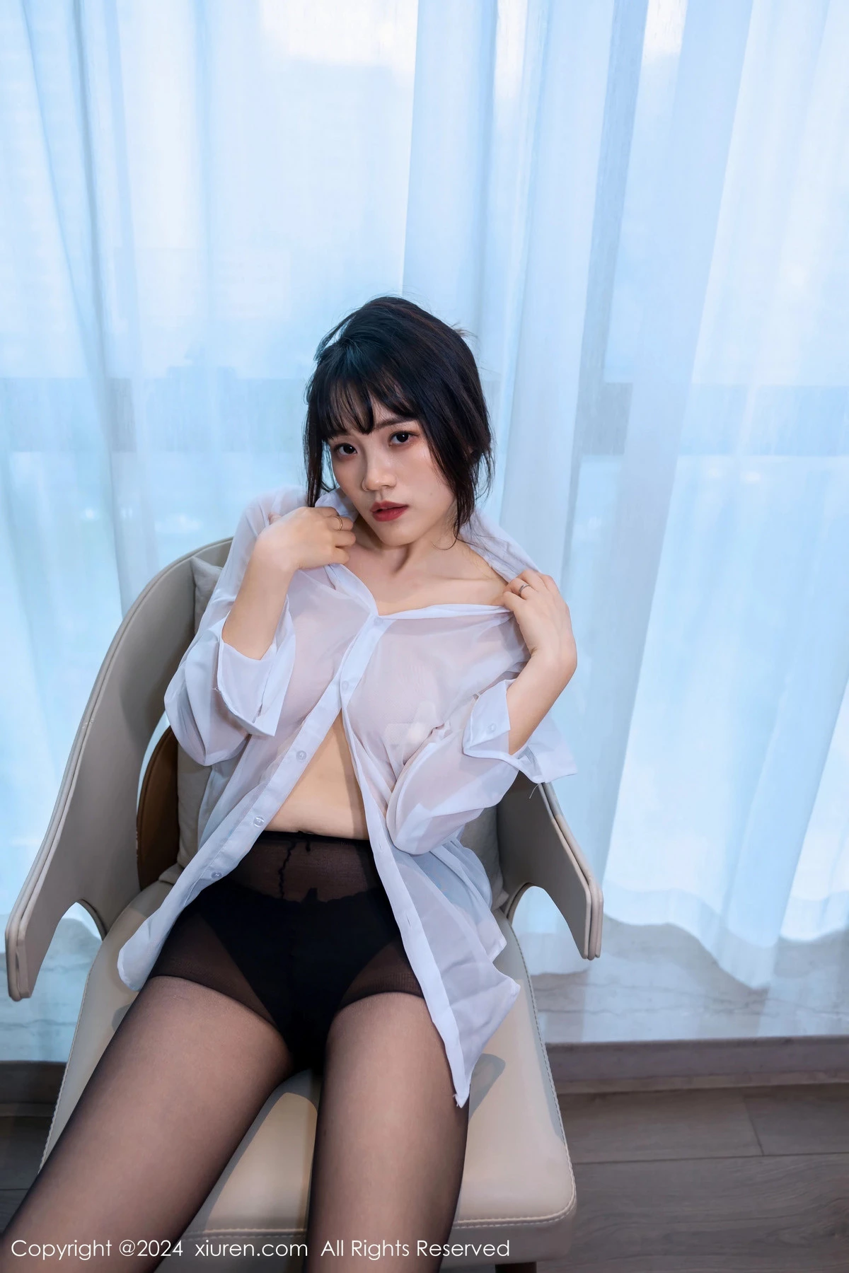[[XiuRen秀人网]秀人网]No.8320_新人模特唐安诺白色薄纱上衣配超薄黑丝秀曼妙身姿迷人诱惑写真84P