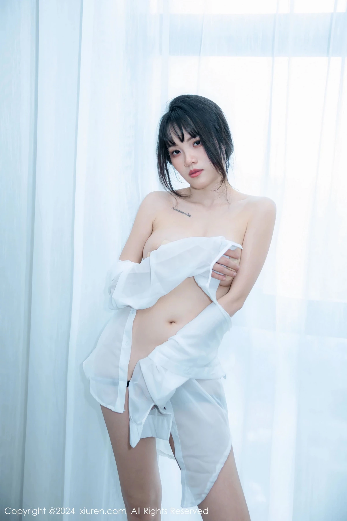 [[XiuRen秀人网]秀人网]No.8320_新人模特唐安诺白色薄纱上衣配超薄黑丝秀曼妙身姿迷人诱惑写真84P