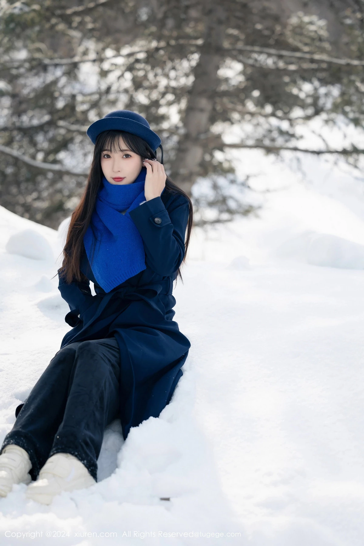 [[XiuRen秀人网]秀人网]No.8325_模特林星阑雪地场景+性感黑色蕾丝情趣内衣配黑丝吊袜诱惑写真88P