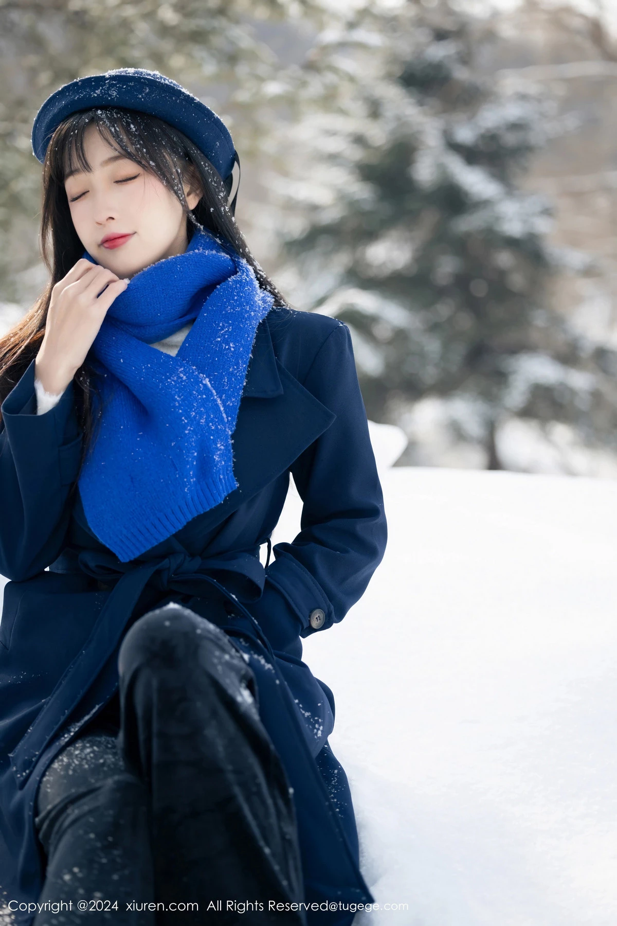 [[XiuRen秀人网]秀人网]No.8325_模特林星阑雪地场景+性感黑色蕾丝情趣内衣配黑丝吊袜诱惑写真88P