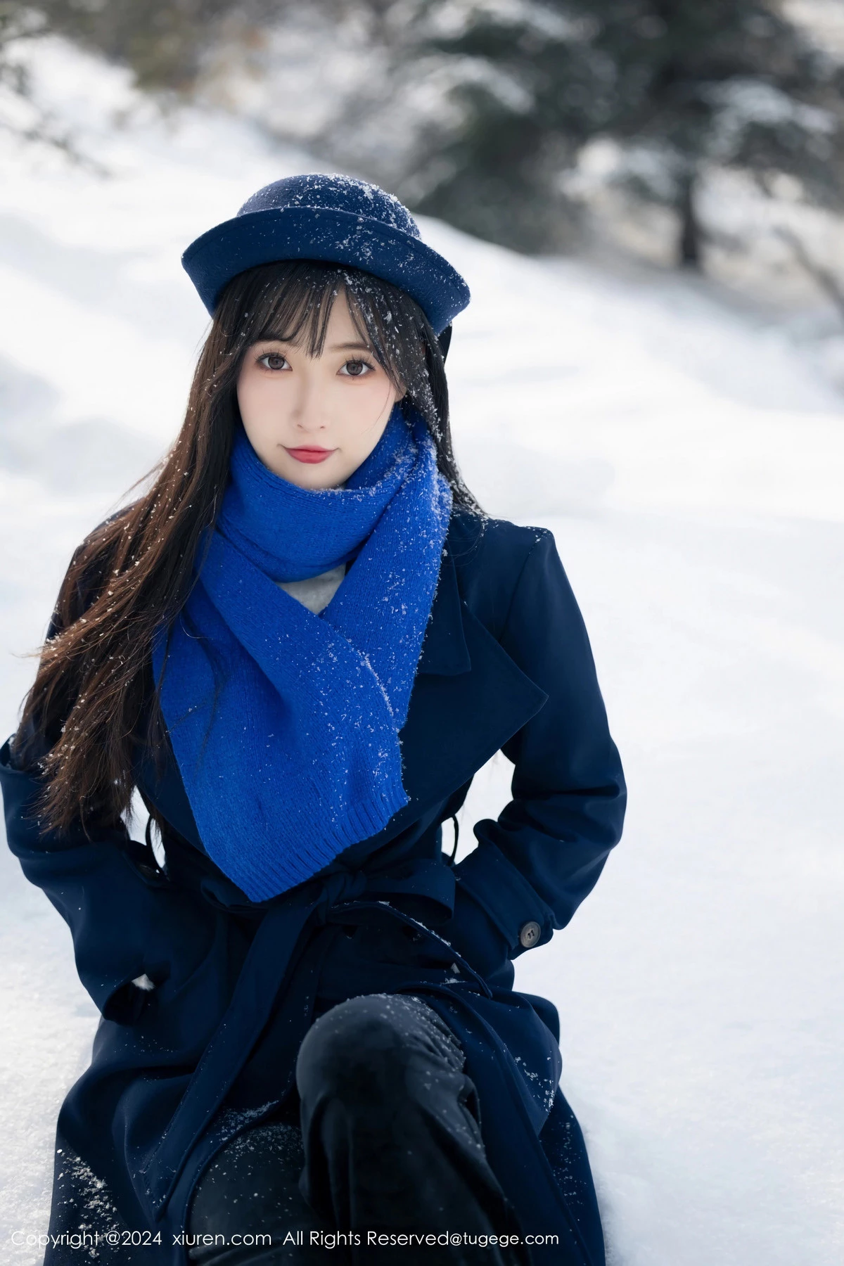 [[XiuRen秀人网]秀人网]No.8325_模特林星阑雪地场景+性感黑色蕾丝情趣内衣配黑丝吊袜诱惑写真88P