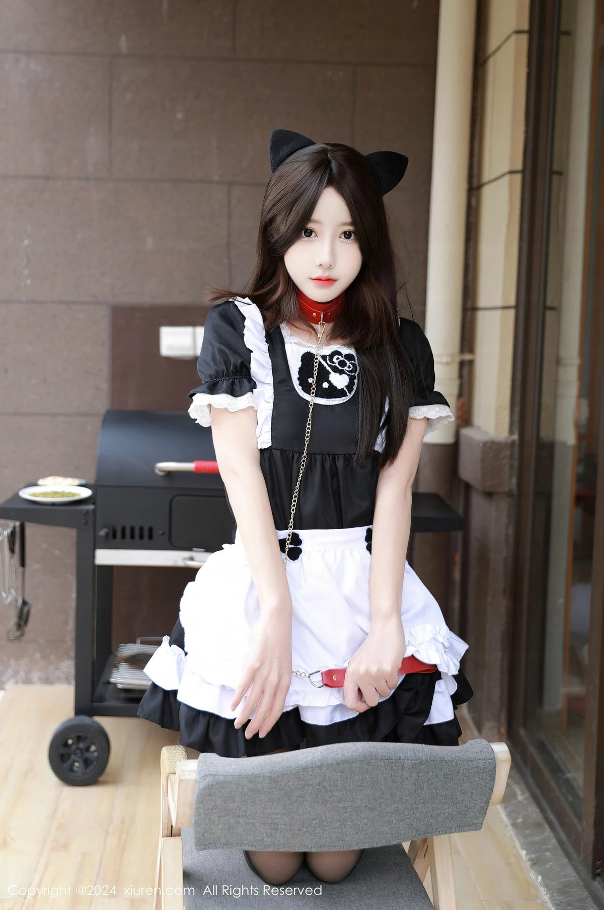 [[XiuRen秀人网]秀人网]No.8351_模特桃妖夭性感黑色女仆服饰配超薄无内黑丝秀娇美身段诱惑写真89P