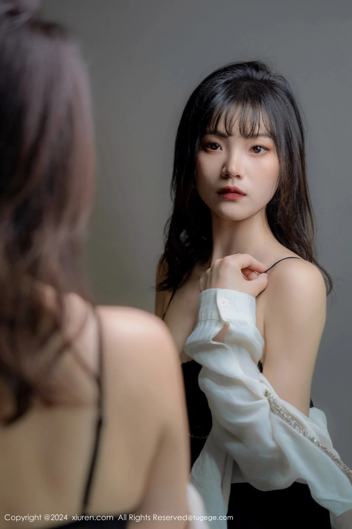 [[XiuRen秀人网]秀人网]No.8353_模特唐安诺私房性感黑色蕾丝内衣配超薄黑丝秀曼妙身姿诱惑写真55P