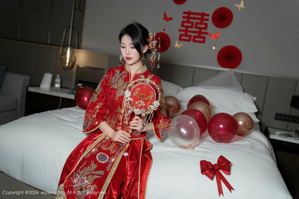 [[XiuRen秀人网]秀人网]No.8376_模特利世性感红色新娘妆露红色内衣配超薄闪亮肉丝完美诱惑写真95P