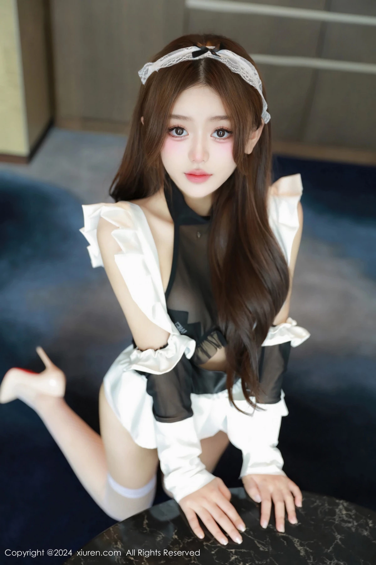 [[XiuRen秀人网]秀人网]No.8282_模特媃柔rourou性感情趣女仆装配白色网袜秀柔美身段诱惑写真81P