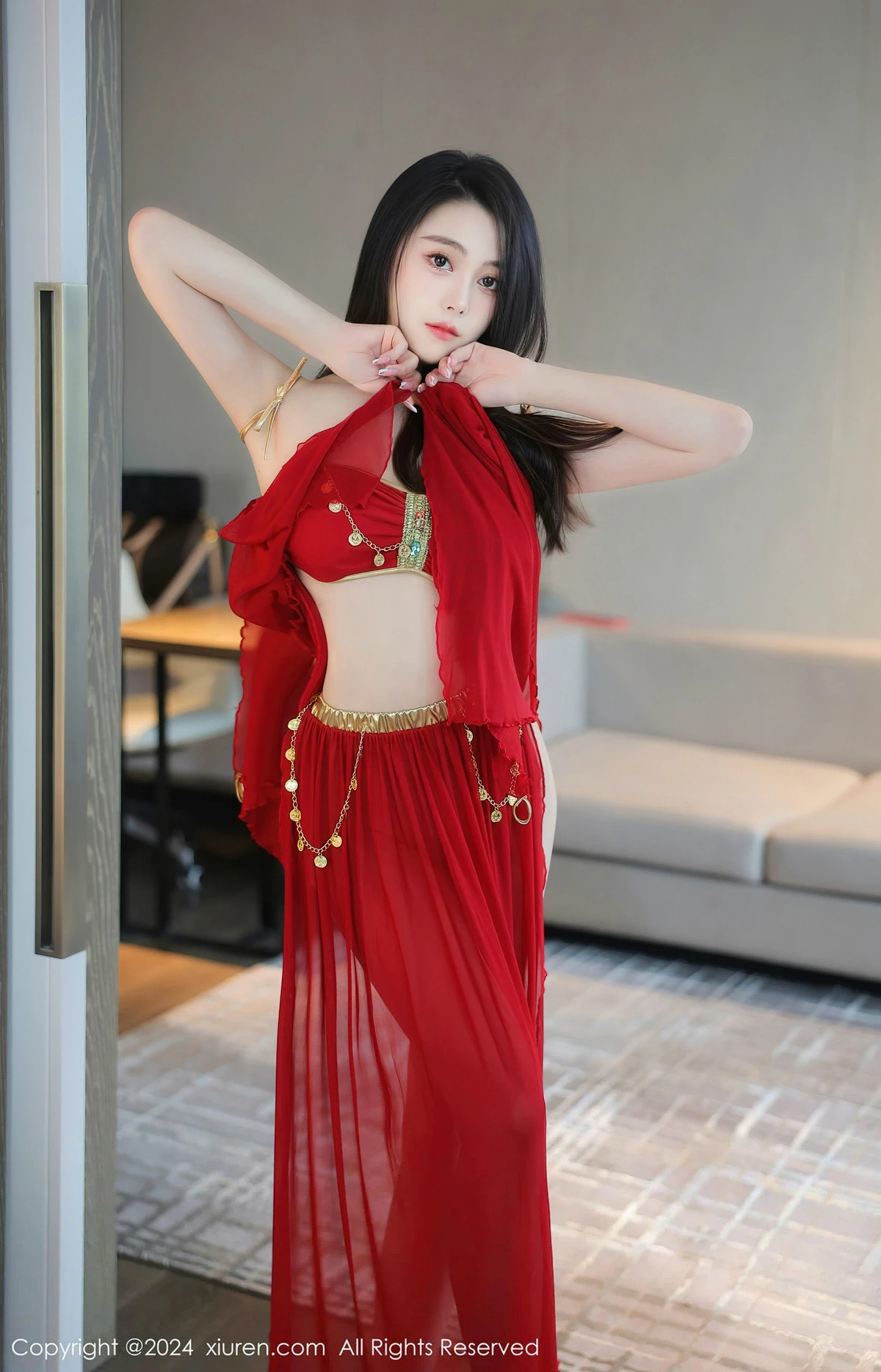 [[XiuRen秀人网]秀人网]No.8420_模特清妙异域舞娘装扮性感红色舞裙秀曼妙身姿修长美腿迷人写真93P