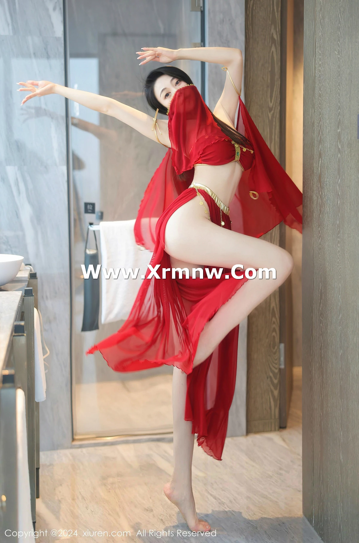 [[XiuRen秀人网]秀人网]No.8420_模特清妙异域舞娘装扮性感红色舞裙秀曼妙身姿修长美腿迷人写真93P