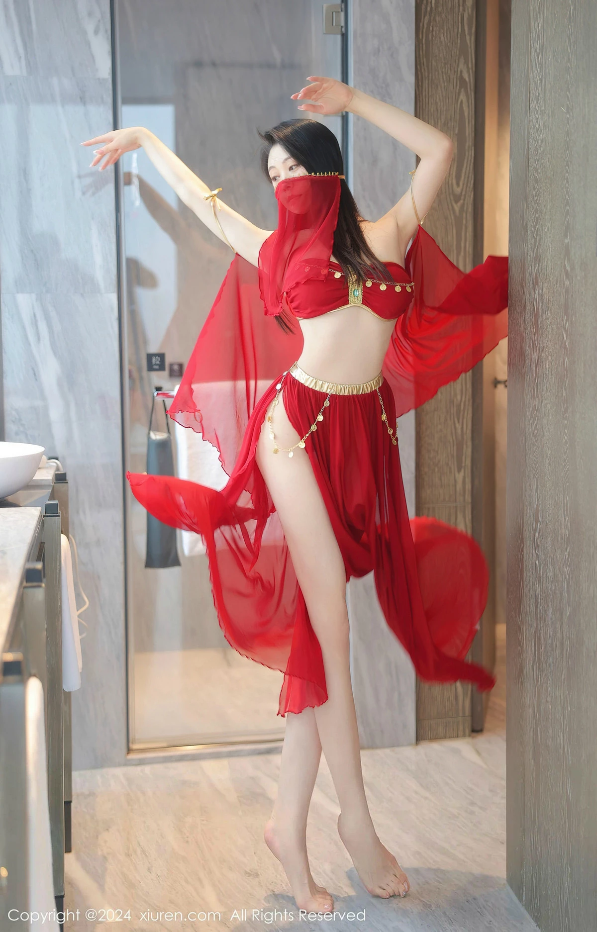 [[XiuRen秀人网]秀人网]No.8420_模特清妙异域舞娘装扮性感红色舞裙秀曼妙身姿修长美腿迷人写真93P