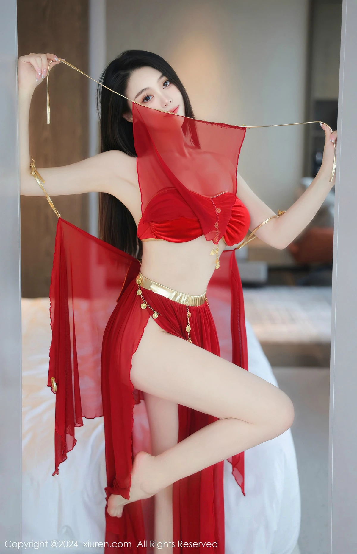 [[XiuRen秀人网]秀人网]No.8420_模特清妙异域舞娘装扮性感红色舞裙秀曼妙身姿修长美腿迷人写真93P