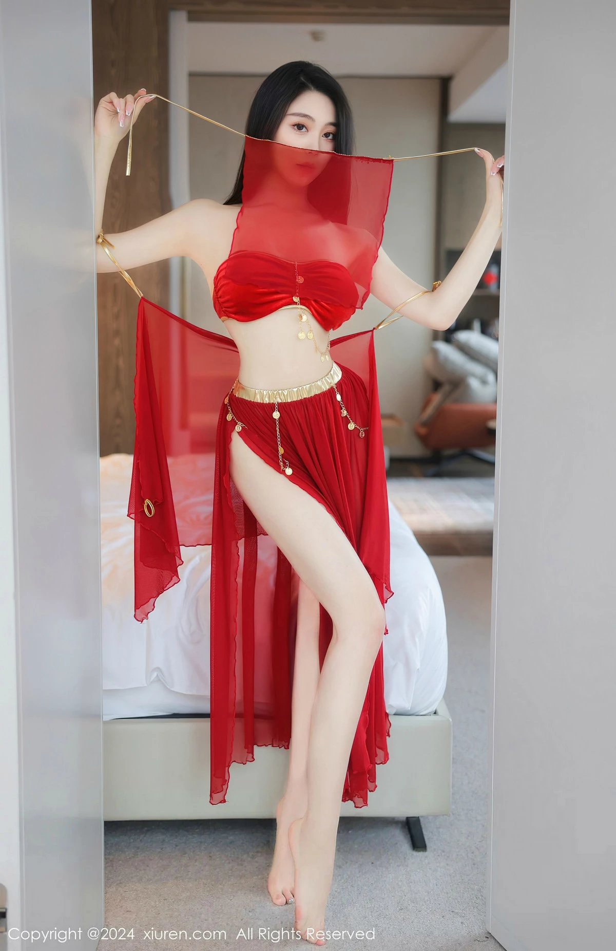 [[XiuRen秀人网]秀人网]No.8420_模特清妙异域舞娘装扮性感红色舞裙秀曼妙身姿修长美腿迷人写真93P