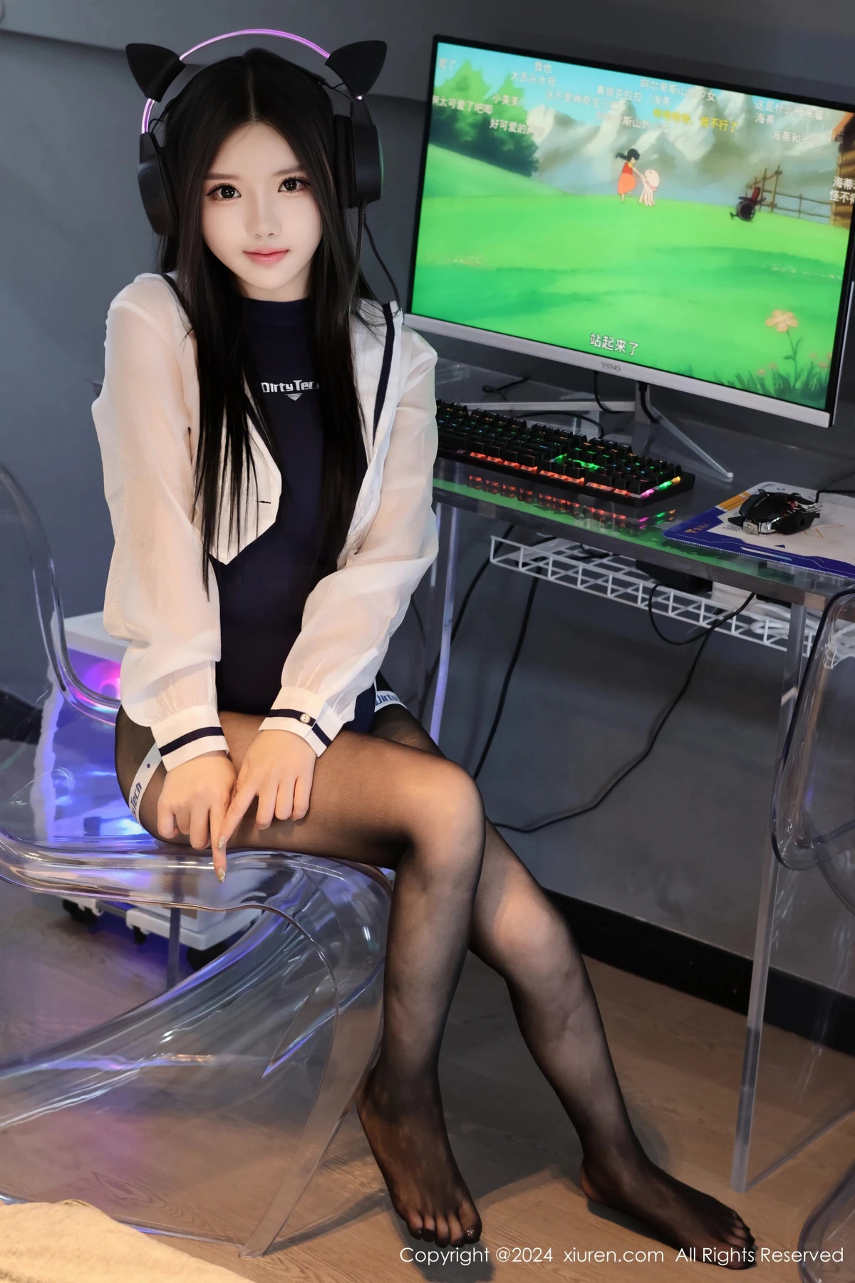 [[XiuRen秀人网]秀人网]No.8432_模特小薯条nienie性感蓝色连体衣配超薄黑丝秀曼妙身姿诱惑写真84P