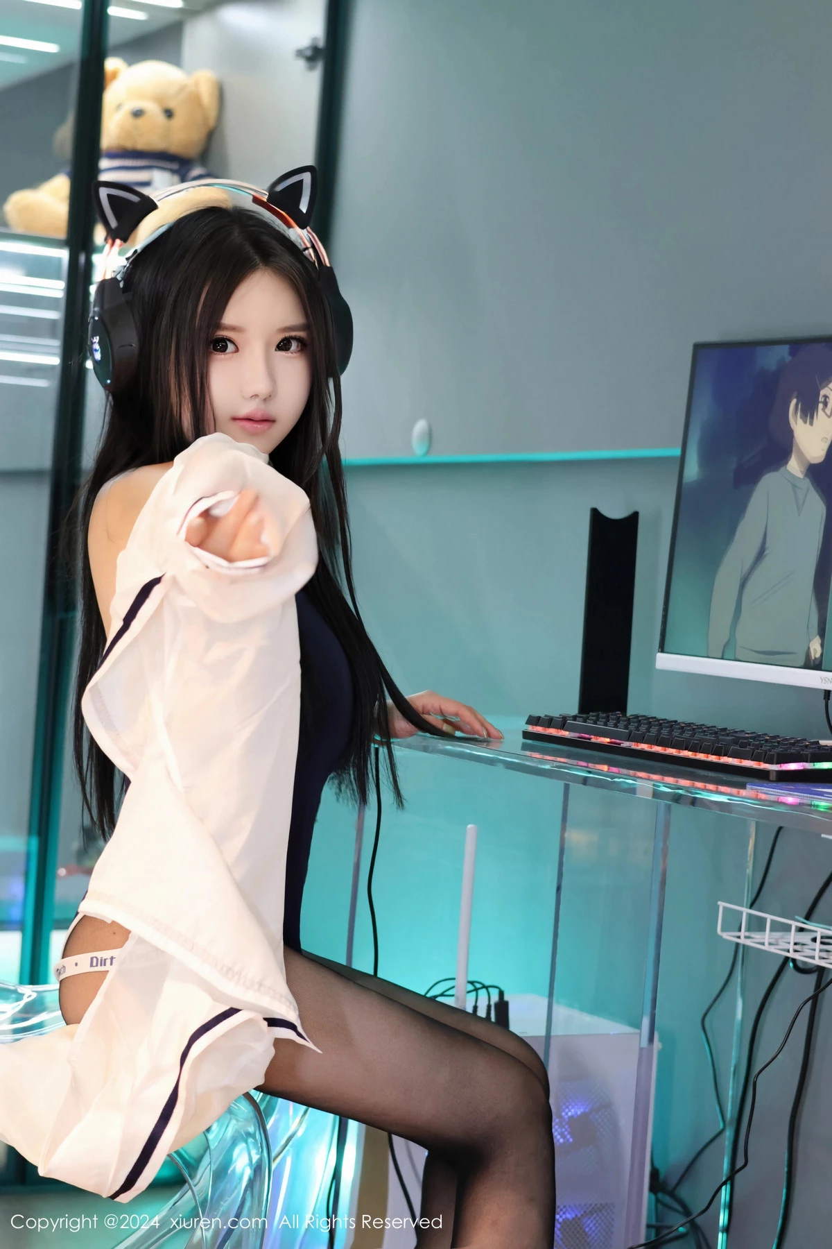 [[XiuRen秀人网]秀人网]No.8432_模特小薯条nienie性感蓝色连体衣配超薄黑丝秀曼妙身姿诱惑写真84P