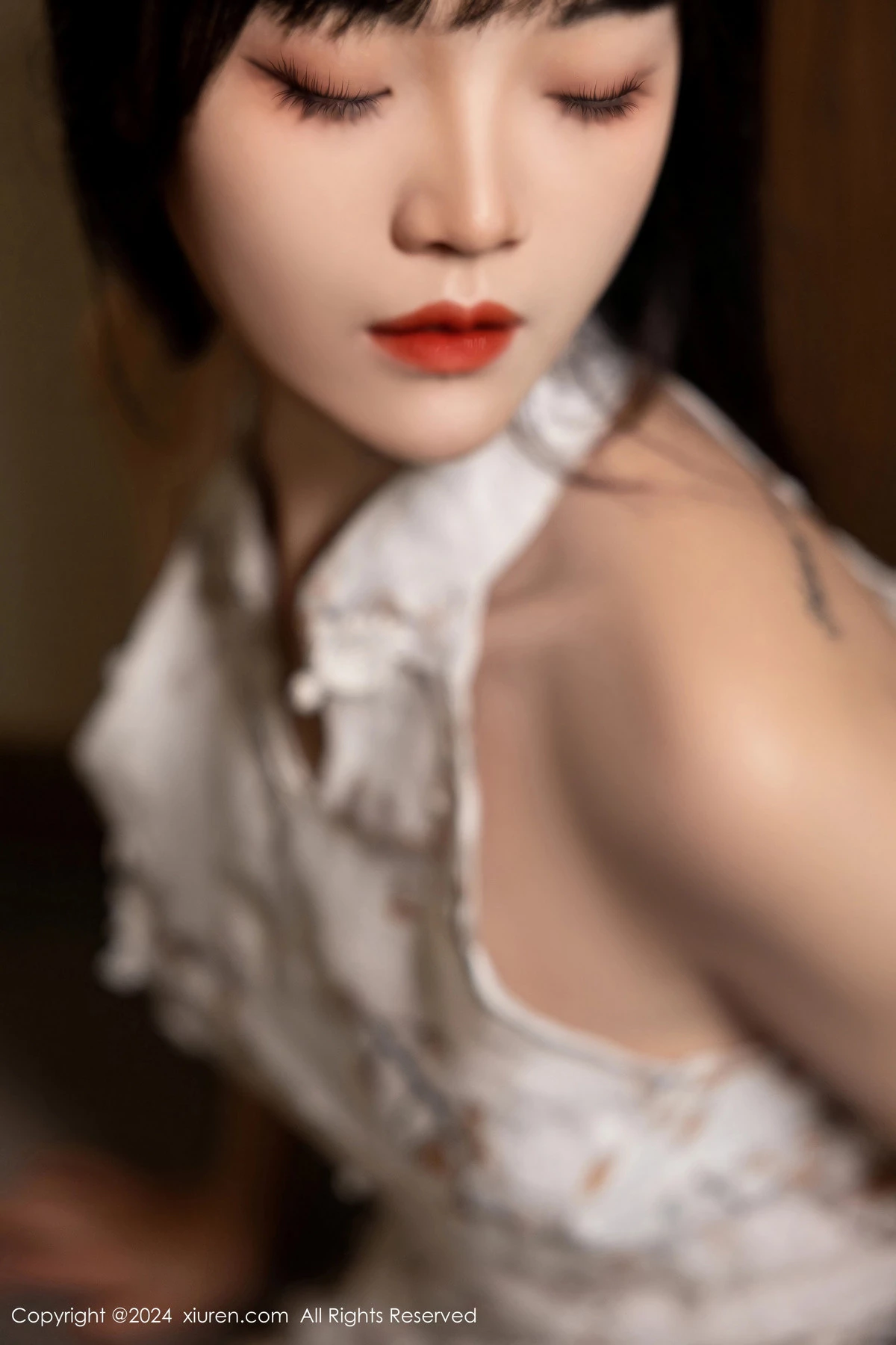 [[XiuRen秀人网]秀人网]No.8434_模特唐安诺性感带图案连衣短裙露黑色内衣秀曼妙身姿诱惑写真59P