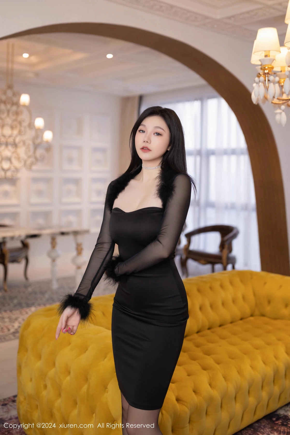 [[XiuRen秀人网]秀人网]No.8471_模特安然anran性感黑色礼服配超薄黑丝秀柔美身段迷人诱惑写真80P