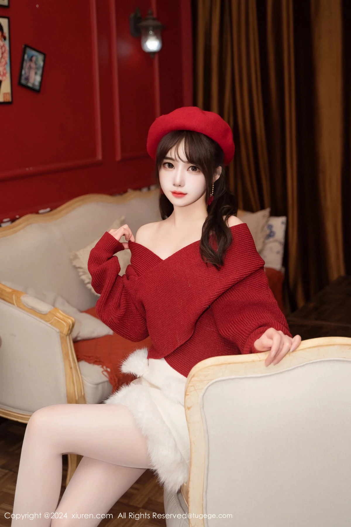 [[XiuRen秀人网]秀人网]No.8551_模特林月月私房性感红色毛衣配开档肉丝秀柔美身姿完美诱惑写真81P