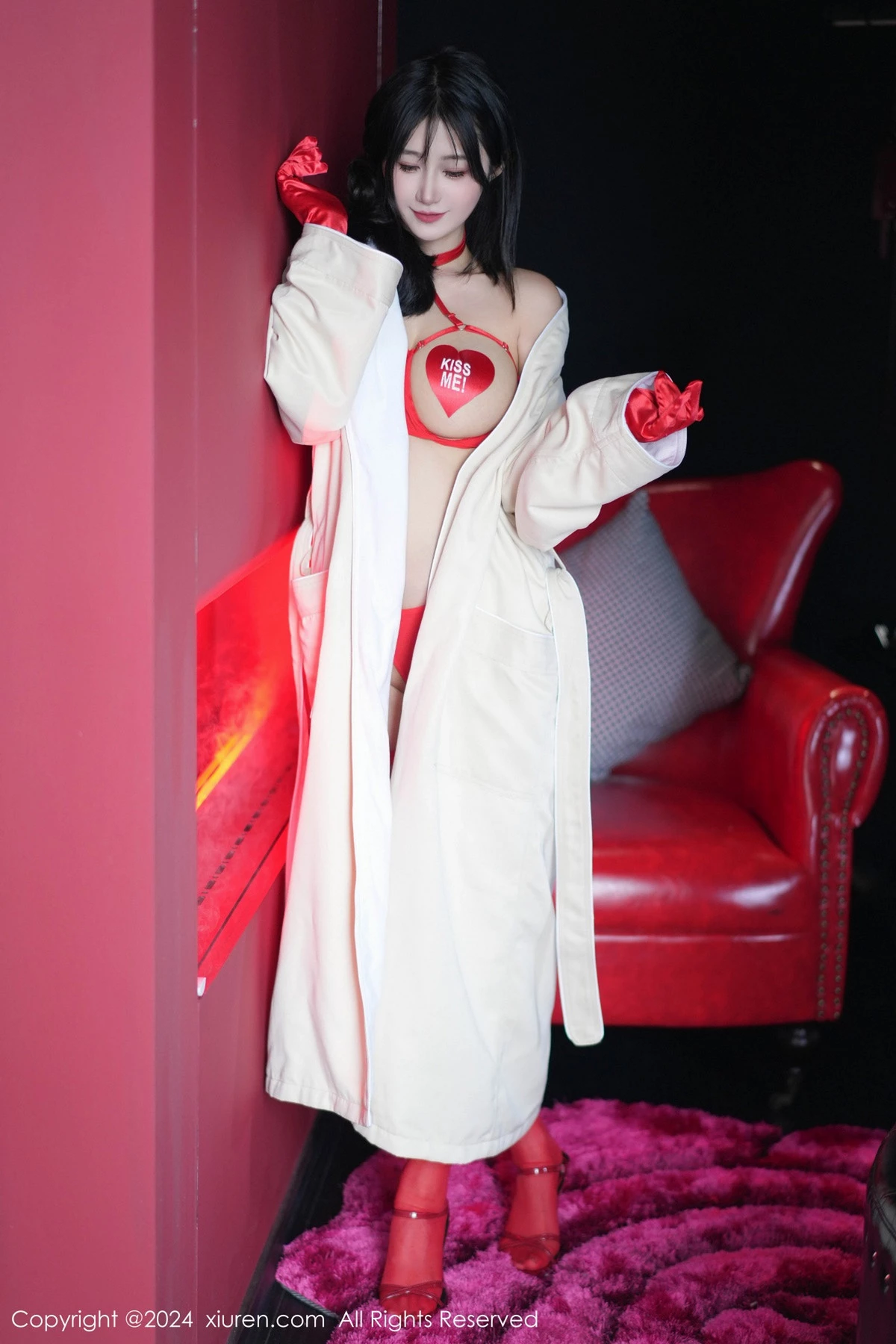 [[XiuRen秀人网]秀人网]No.8555_模特laura阿姣性感红色情趣内衣配红色丝袜秀曼妙身姿诱惑写真95P