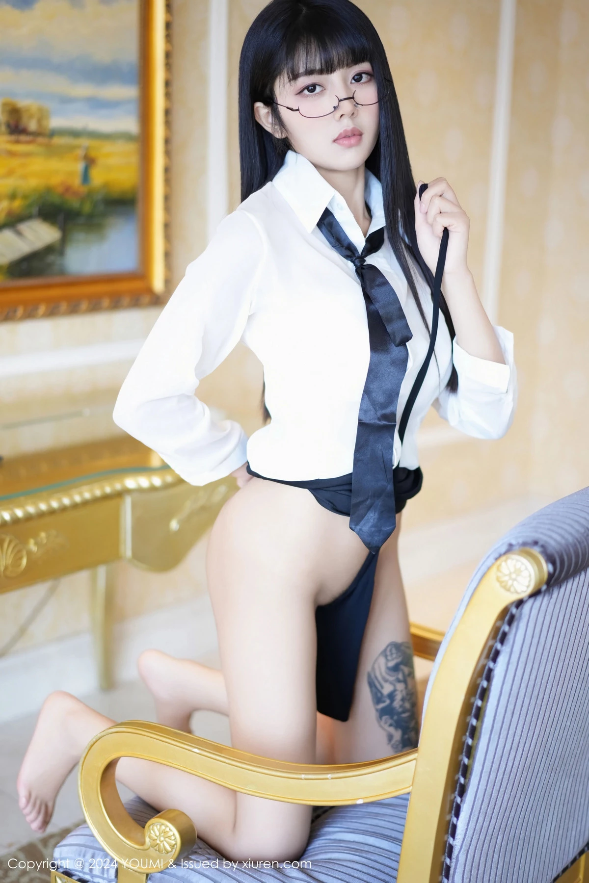 [YouMi尤蜜荟]Vol.1063_模特赵可欣baby性感白T配黑短裙露超薄黑丝秀曼妙身姿诱惑写真73P