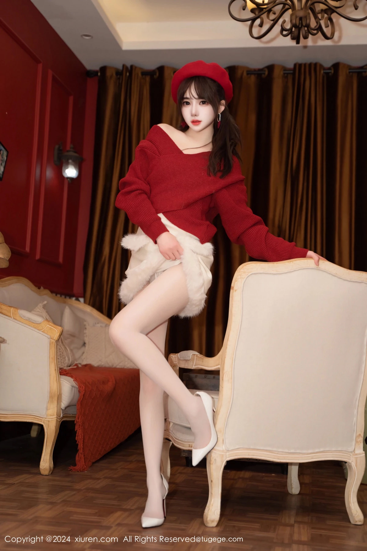 [[XiuRen秀人网]秀人网]No.8551_模特林月月私房性感红色毛衣配开档肉丝秀柔美身姿完美诱惑写真81P