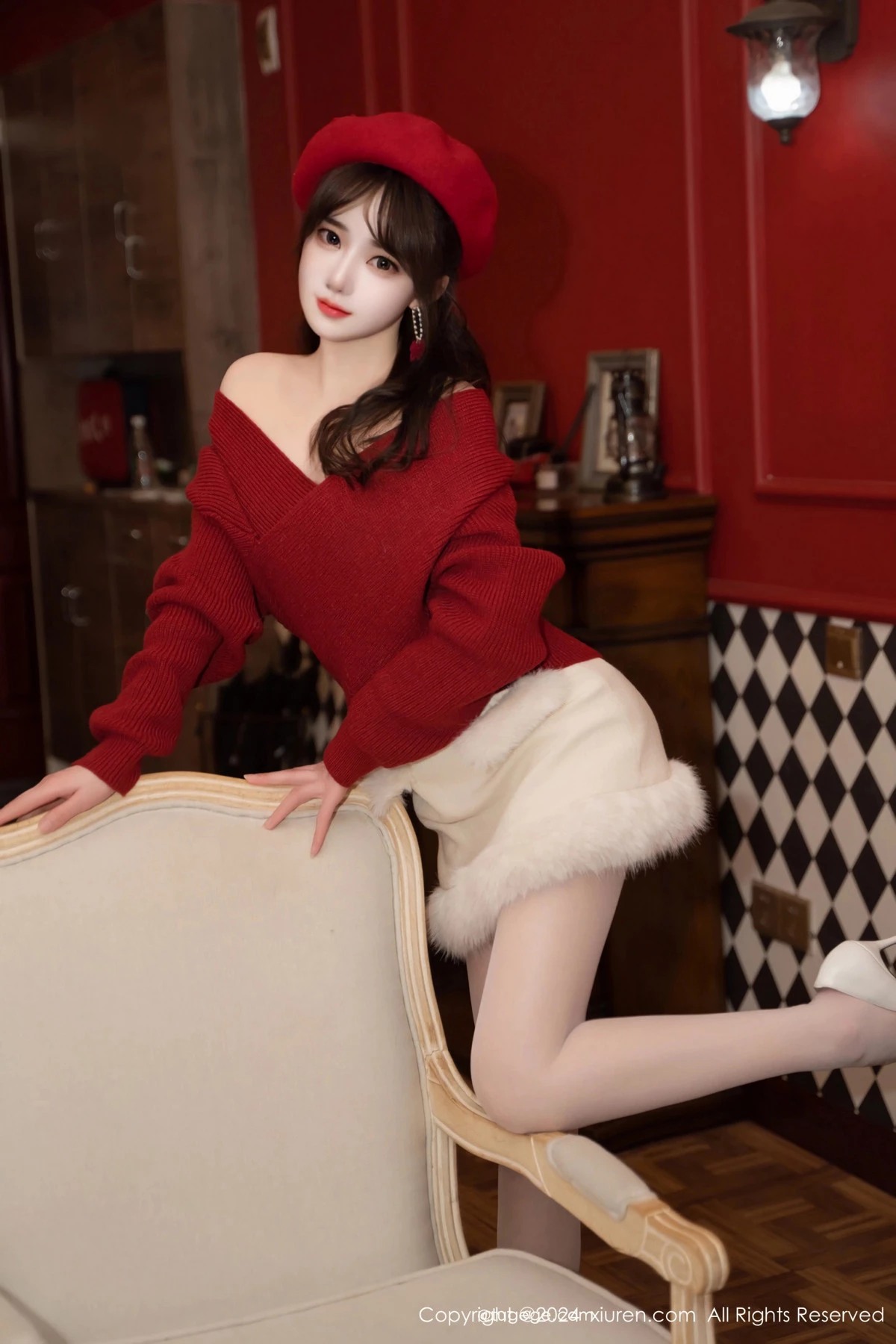 [[XiuRen秀人网]秀人网]No.8551_模特林月月私房性感红色毛衣配开档肉丝秀柔美身姿完美诱惑写真81P