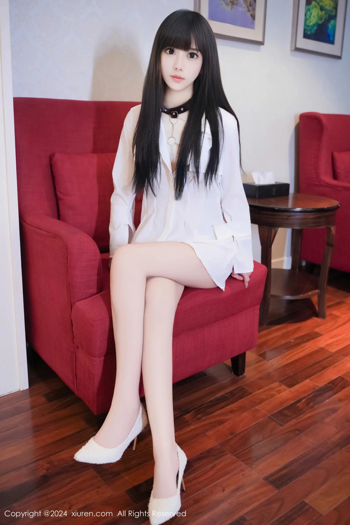 [[XiuRen秀人网]秀人网]No.8573_模特沐言yanyan性感白色T恤露黑色情趣服饰秀柔美身姿诱惑写真78P