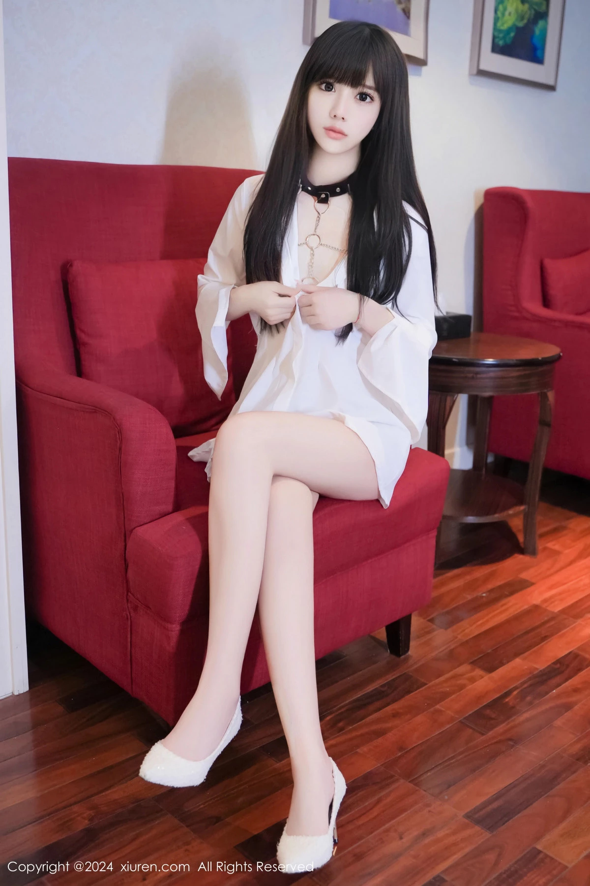 [[XiuRen秀人网]秀人网]No.8573_模特沐言yanyan性感白色T恤露黑色情趣服饰秀柔美身姿诱惑写真78P