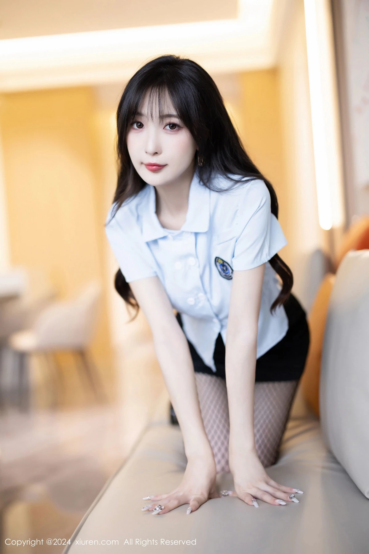 [[XiuRen秀人网]秀人网]No.8650_模特林星阑空姐制服露黑色网纱轻透连体衣秀曼妙身姿诱惑写真88P