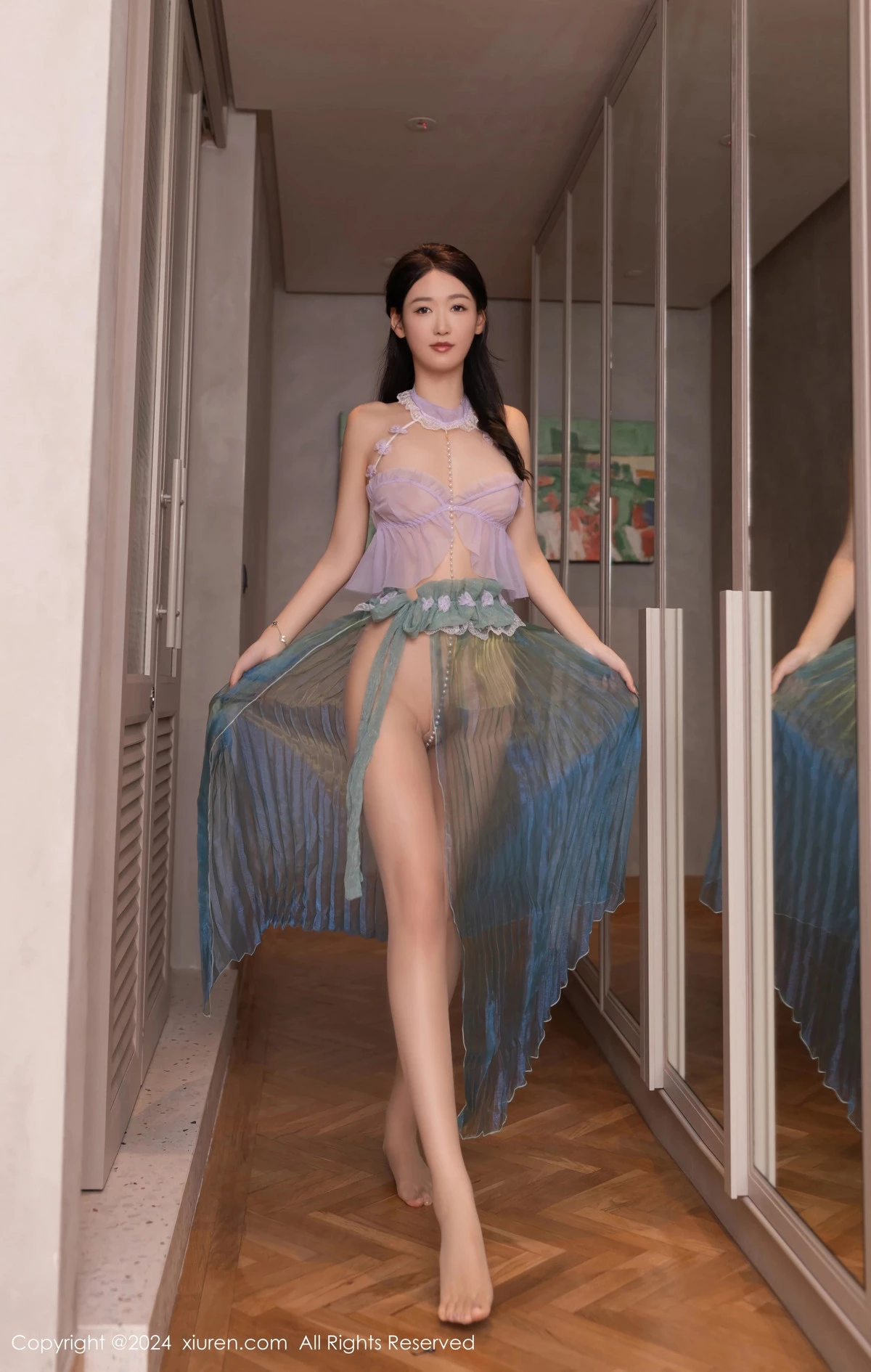 [[XiuRen秀人网]秀人网]No.8644_模特唐安琪性感浅色轻透古风服饰配超薄肉丝秀曼妙身姿诱惑写真80P