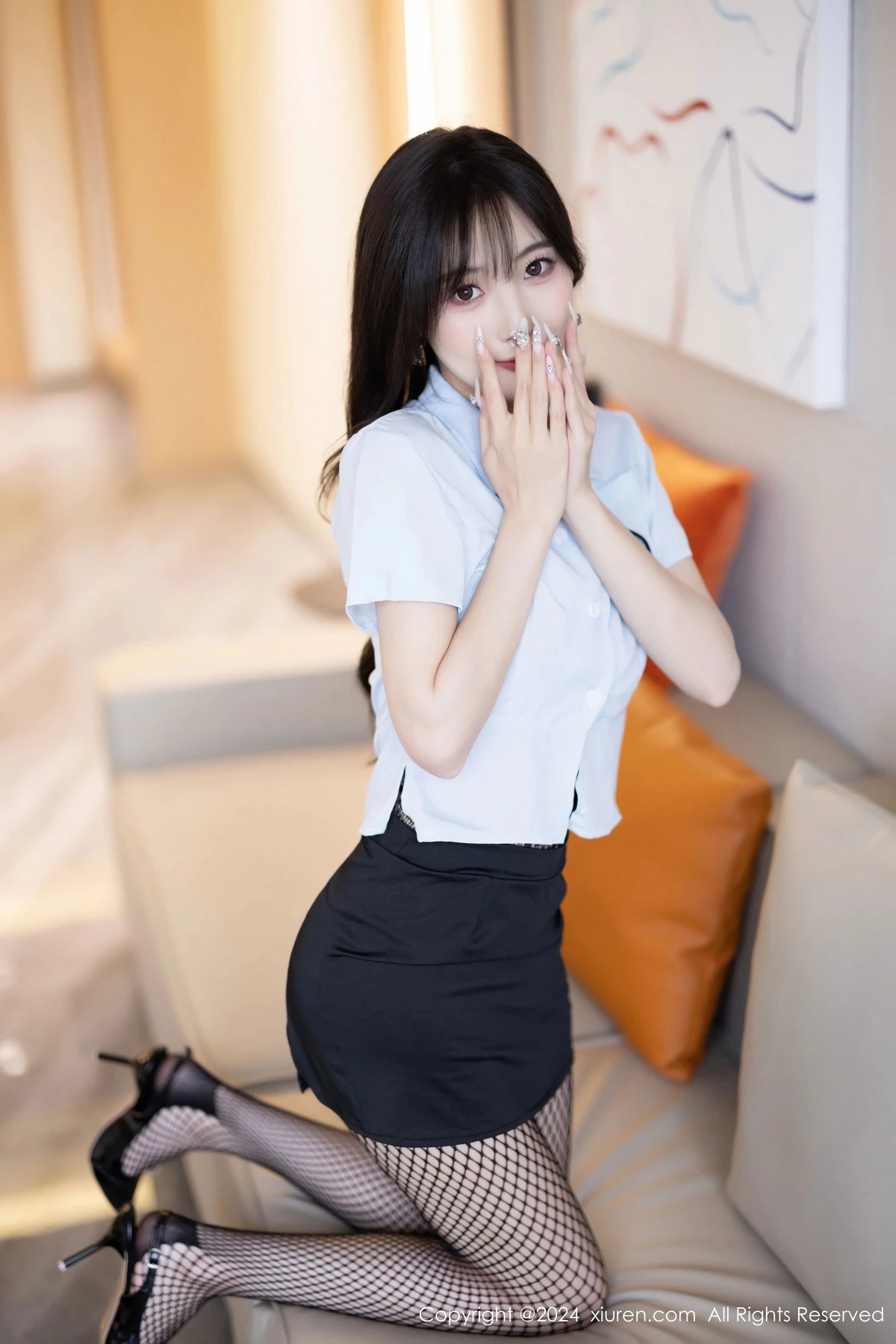 [[XiuRen秀人网]秀人网]No.8650_模特林星阑空姐制服露黑色网纱轻透连体衣秀曼妙身姿诱惑写真88P