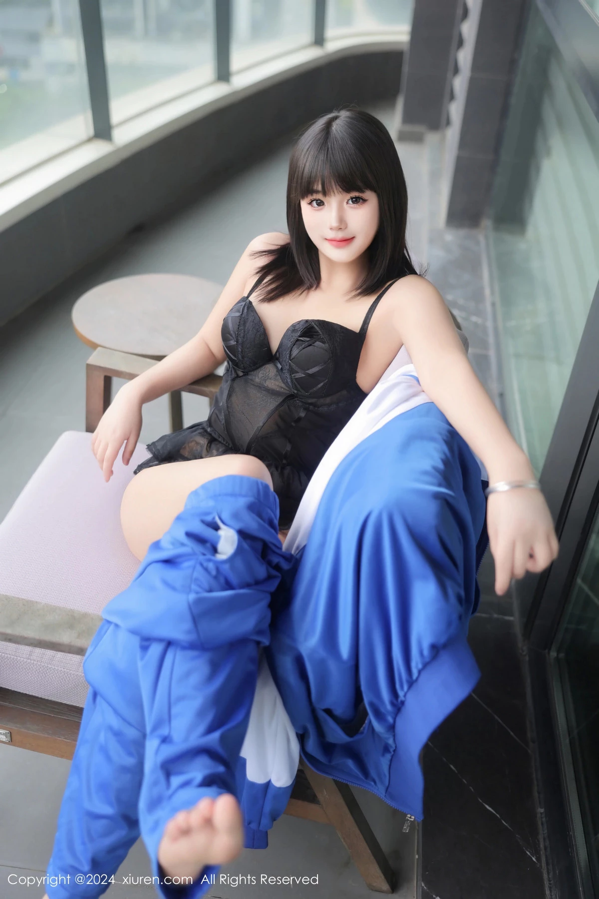 [[XiuRen秀人网]秀人网]No.8648_模特徐若兮性感学生装露黑色蕾丝情趣内衣秀曼妙身姿诱惑写真78P