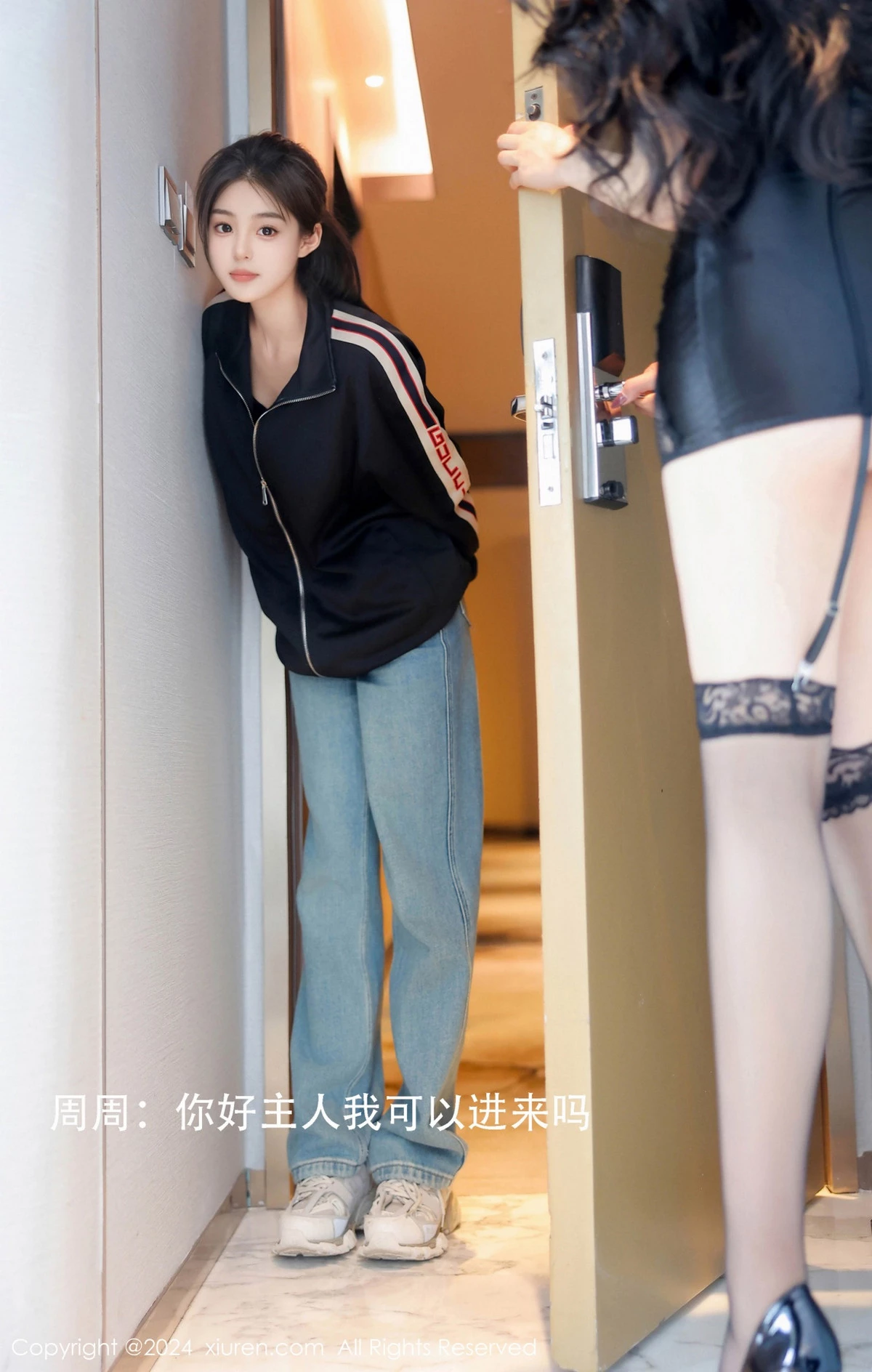 [[XiuRen秀人网]秀人网]No.8668_模特合集周周不吃香菜私房性感姐妹花黑色内衣完美诱惑写真85P