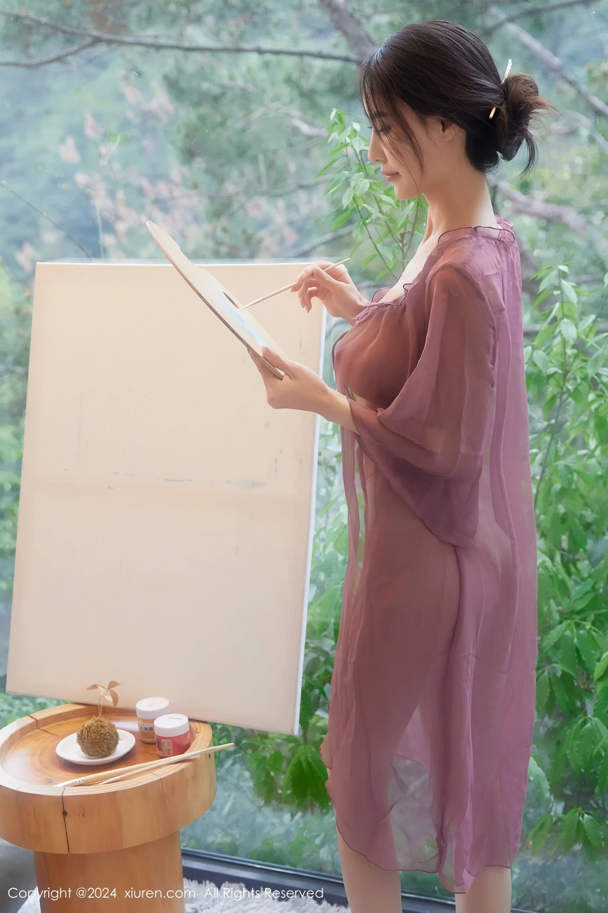 [[XiuRen秀人网]秀人网]No.8687_模特Lingyu69性感紫色轻透连衣裙配白丝袜秀丰腴身材诱惑写真86P