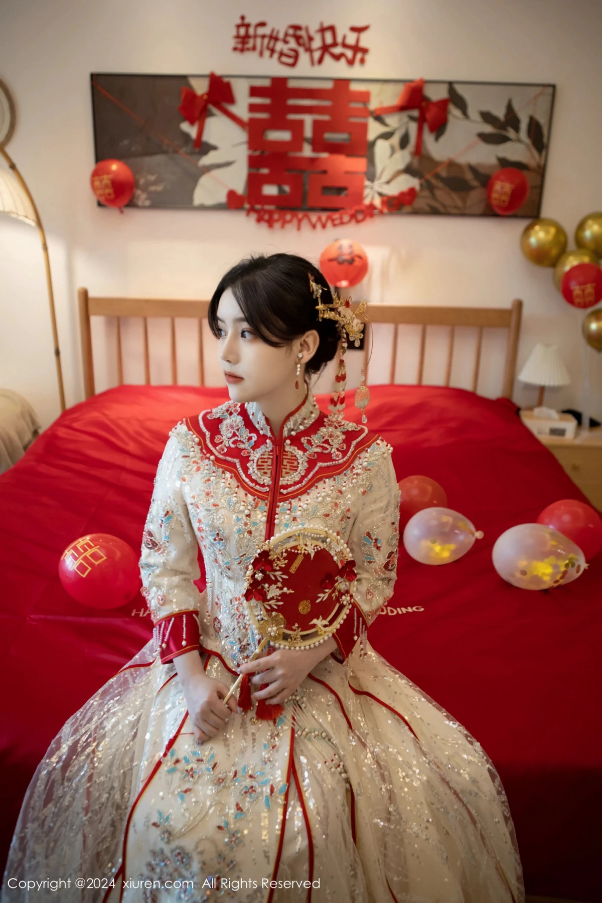 [[XiuRen秀人网]秀人网]No.8780_模特豆瓣酱闹新娘主题红色新娘装配超薄肉丝秀丰腴身材诱惑写真111P