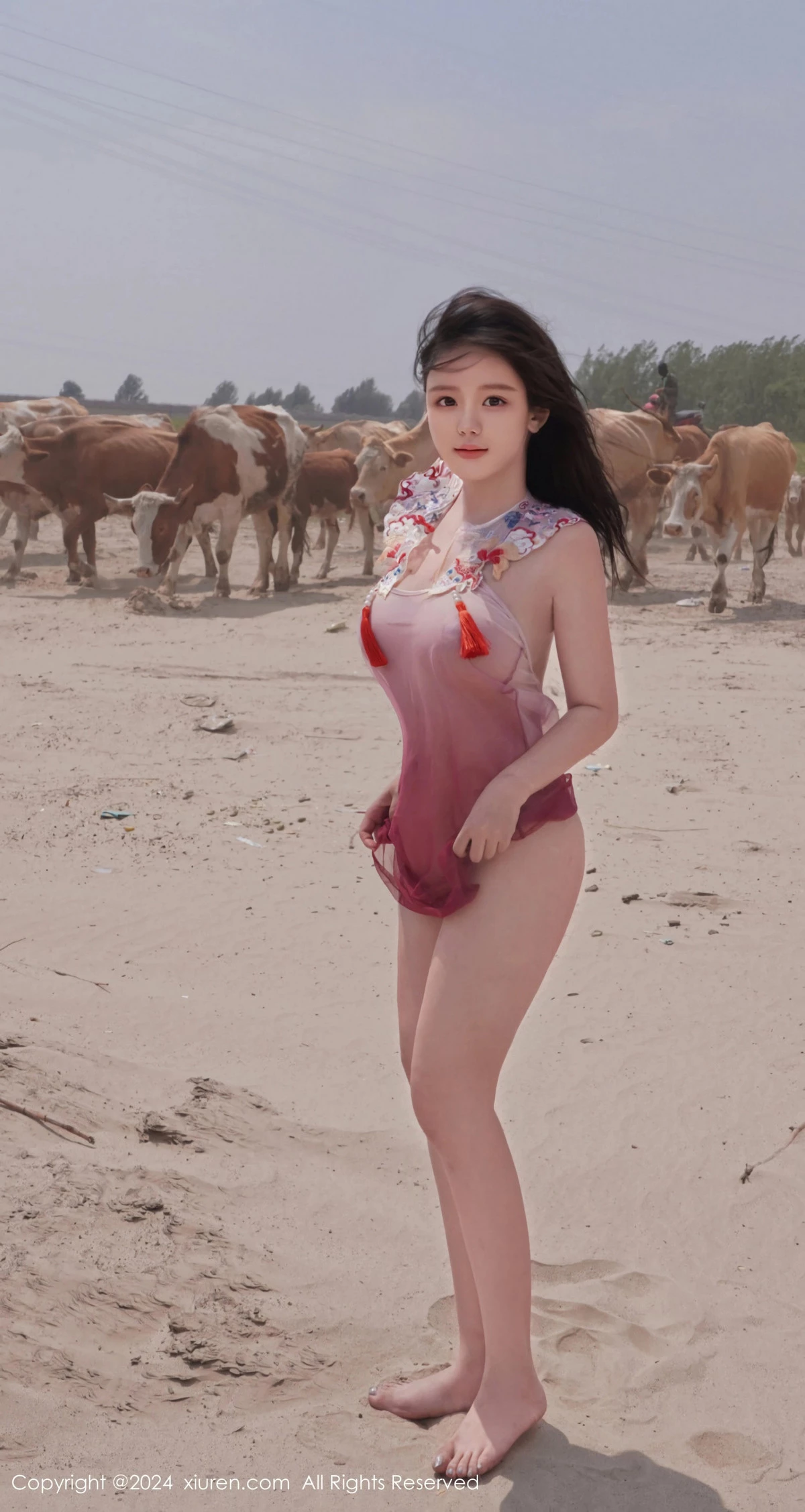 [[XiuRen秀人网]秀人网]No.8777_模特小薯条nienie性感浅红色泳装+浅蓝色吊带秀曼妙身姿诱惑写真73P