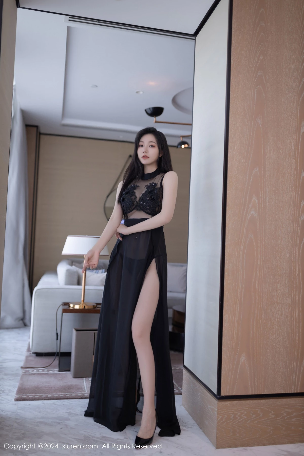 [[XiuRen秀人网]秀人网]No.8792_模特安然anran性感黑色薄纱连衣裙露黑色内衣秀曼妙身姿诱惑写真80P