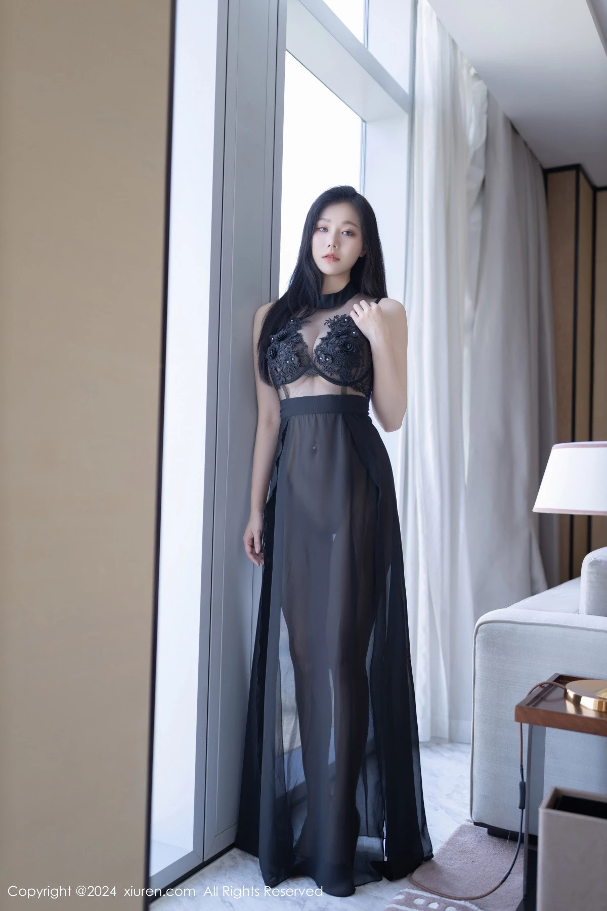 [[XiuRen秀人网]秀人网]No.8792_模特安然anran性感黑色薄纱连衣裙露黑色内衣秀曼妙身姿诱惑写真80P