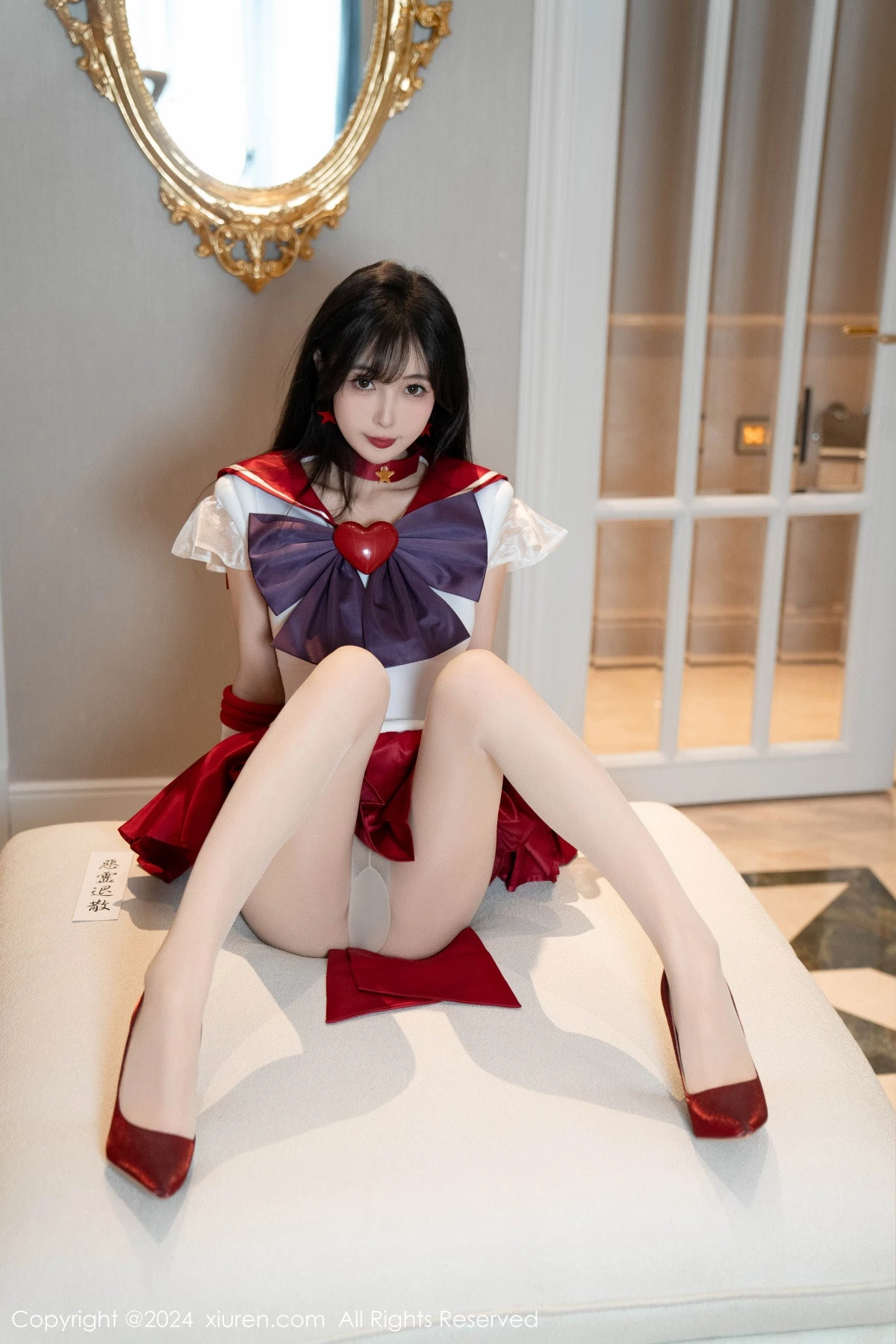 [[XiuRen秀人网]秀人网]No.8800_模特林星阑性感白色上衣配红短裙露超薄肉丝秀曼妙身姿诱惑写真80P