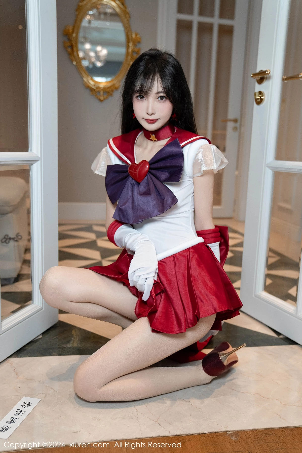 [[XiuRen秀人网]秀人网]No.8800_模特林星阑性感白色上衣配红短裙露超薄肉丝秀曼妙身姿诱惑写真80P