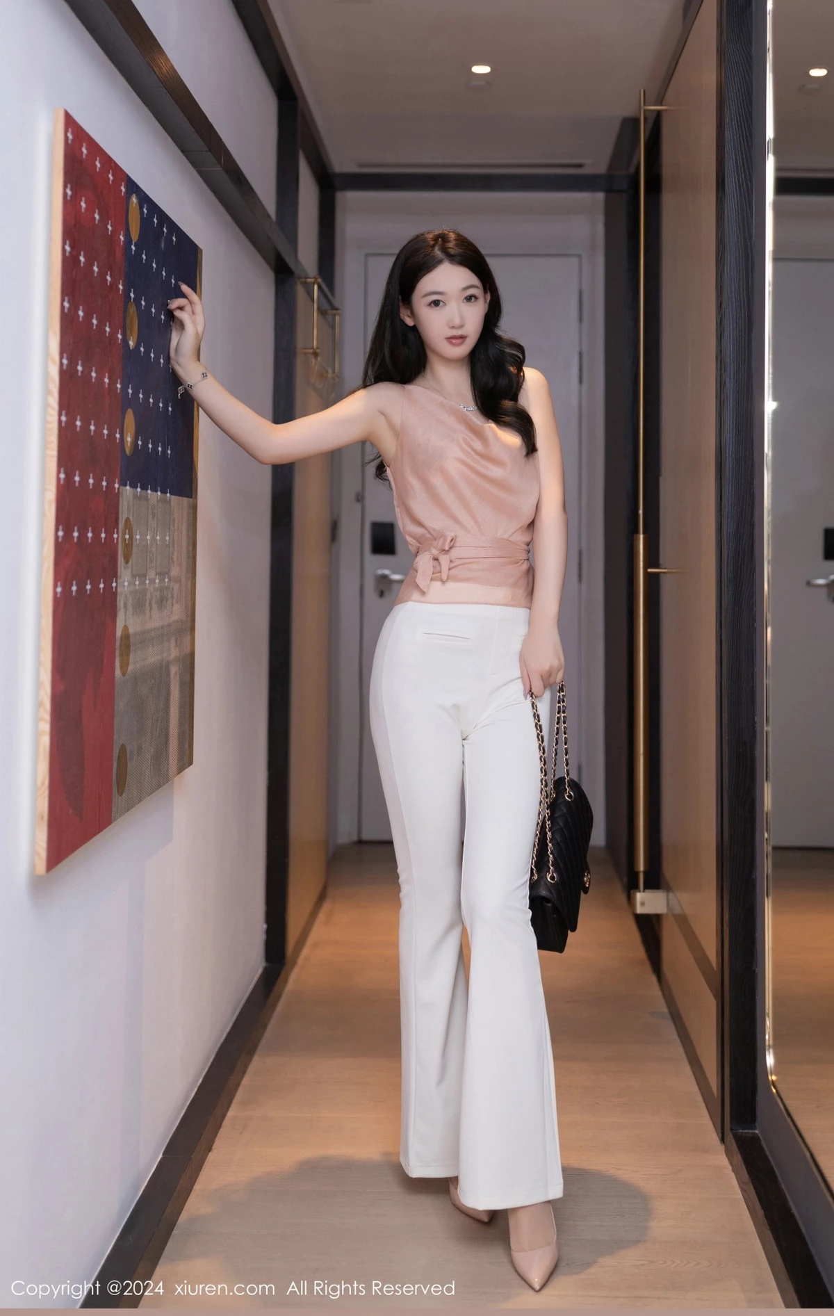 [[XiuRen秀人网]秀人网]No.8714_模特唐安琪性感蓝白色内衣配开档肉丝秀曼妙身姿迷人诱惑写真81P