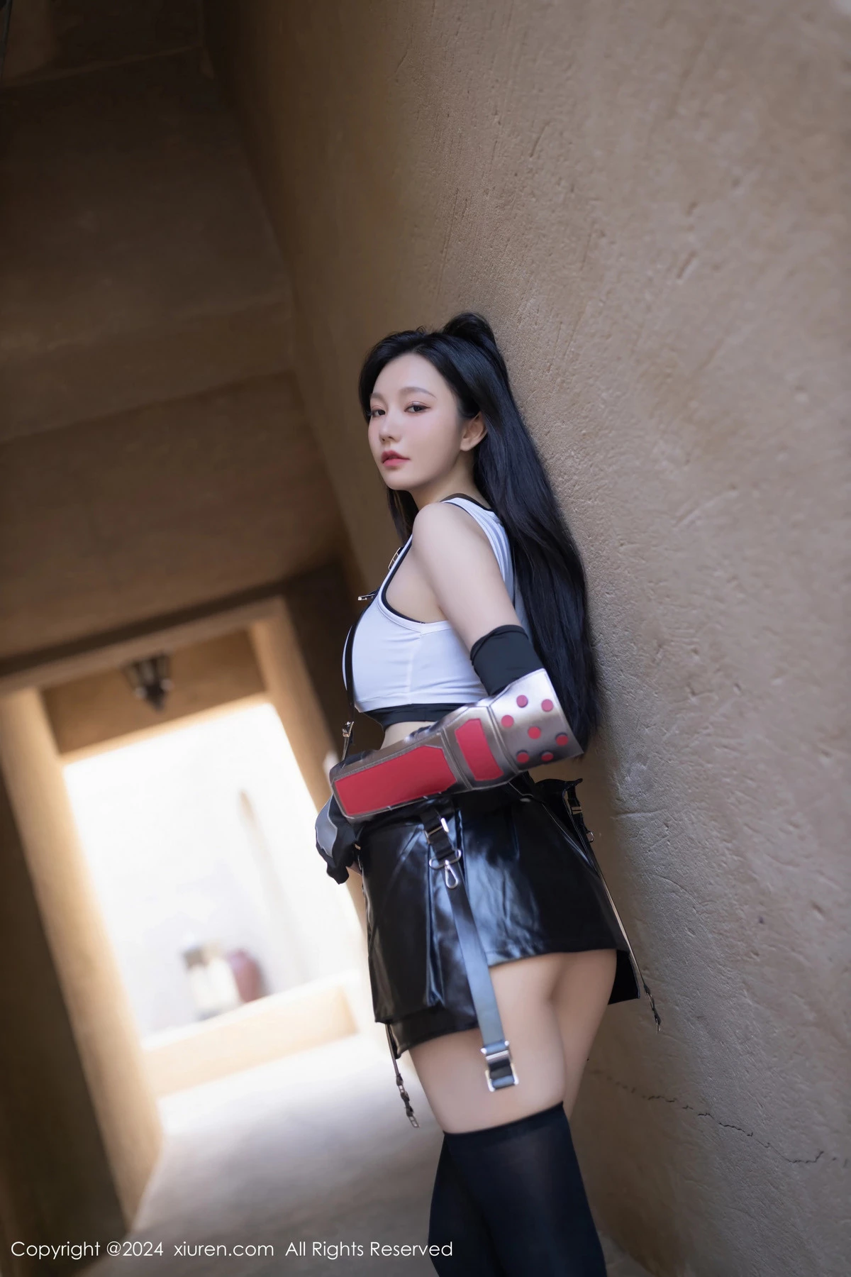 [[XiuRen秀人网]秀人网]No.8829_模特安然anran性感CosPlay蒂法服饰配黑丝袜秀柔美身姿诱惑写真80P