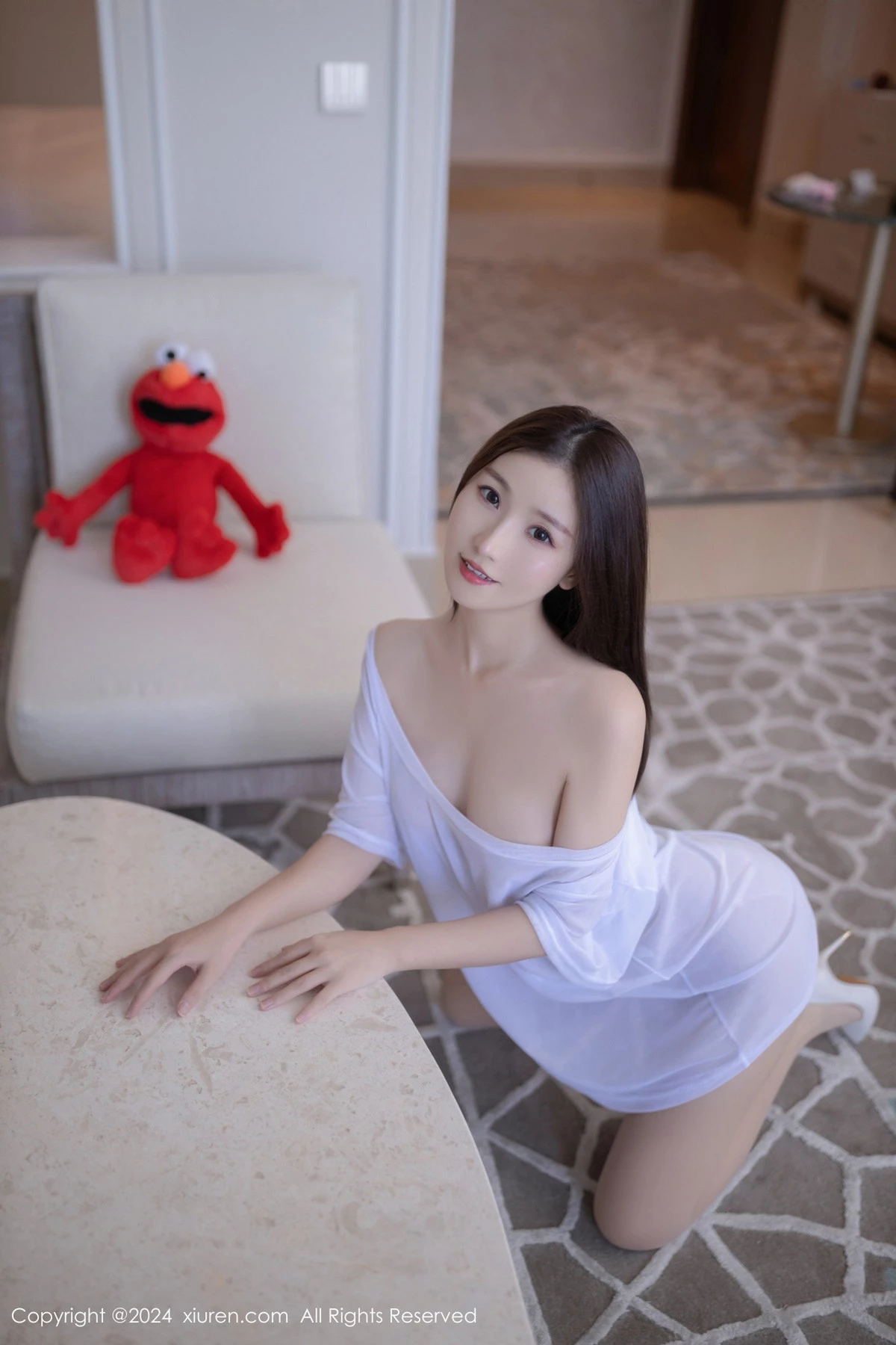 [[XiuRen秀人网]秀人网]No.8834_模特杏子Yada白色轻透连衣短裙配超薄肉丝秀曼妙身姿诱惑写真84P