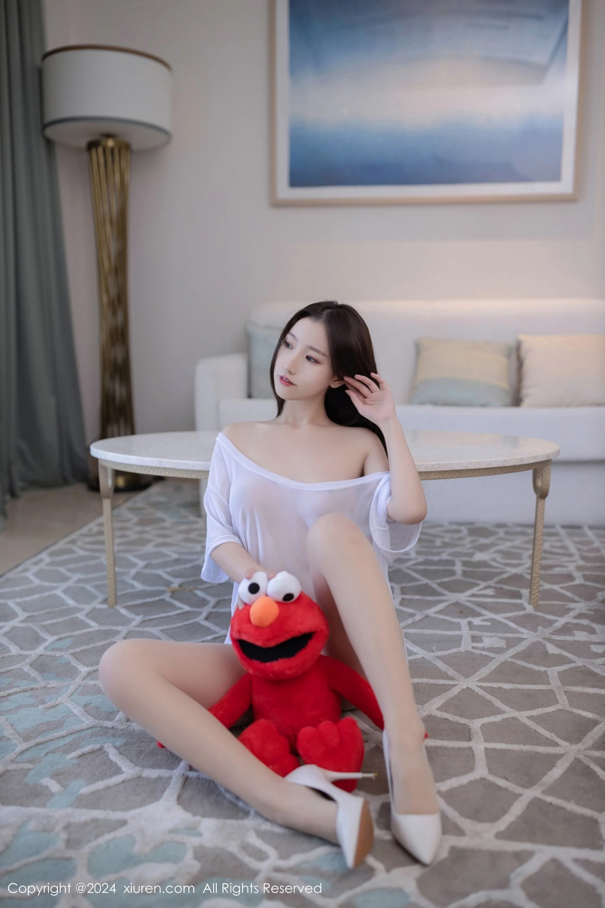 [[XiuRen秀人网]秀人网]No.8834_模特杏子Yada白色轻透连衣短裙配超薄肉丝秀曼妙身姿诱惑写真84P