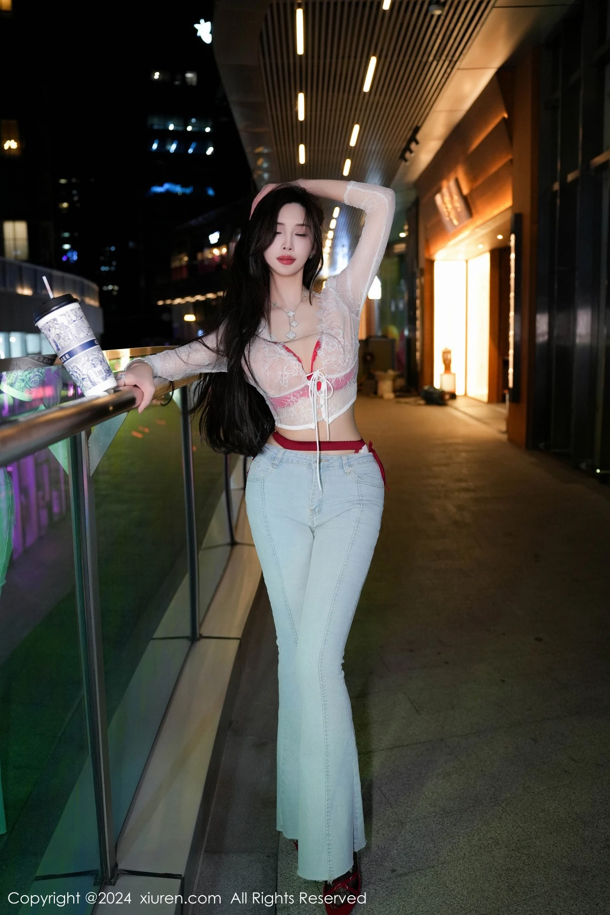 [[XiuRen秀人网]秀人网]No.8846_女神Carol周妍希X性感红色内衣配黑丝吊袜秀完美身材诱惑写真58P